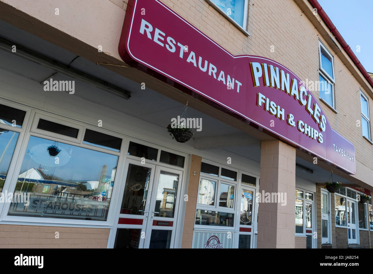 Pinnacles Fish and Chip Shop, Seahouses, Northumberland, UK. Stock Photo