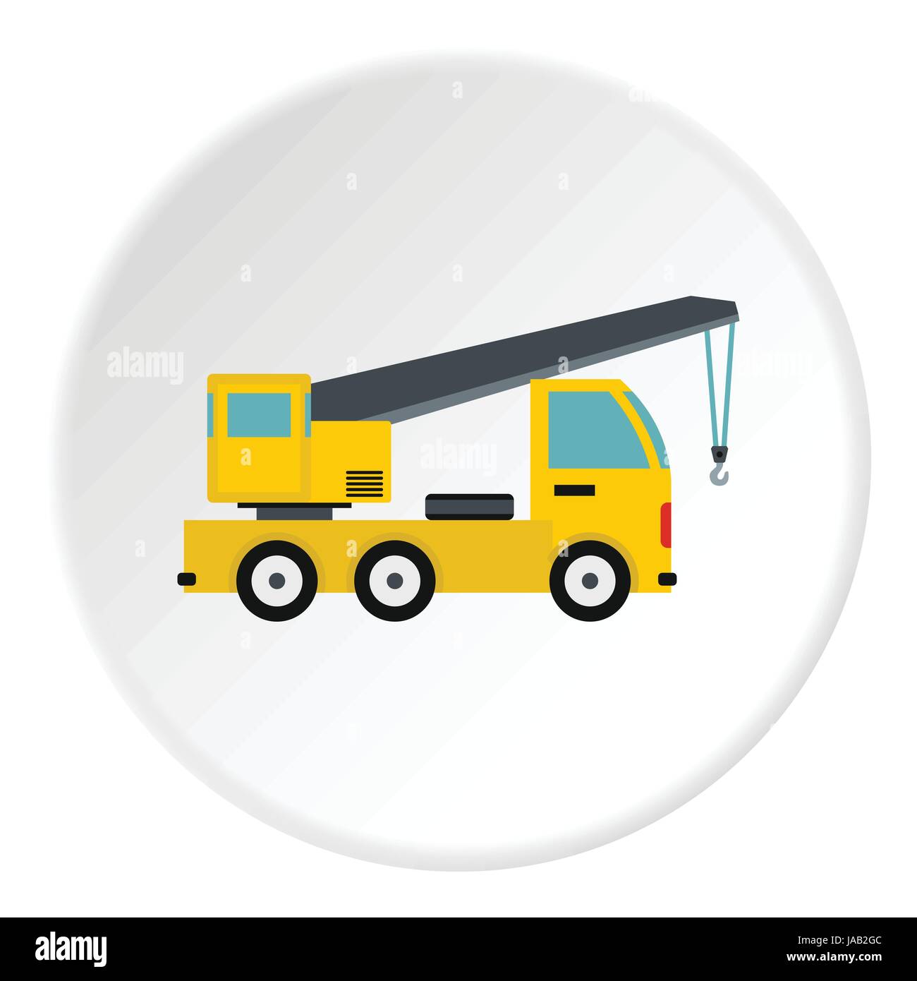 Truck with crane icon, flat style Stock Vector Image & Art - Alamy