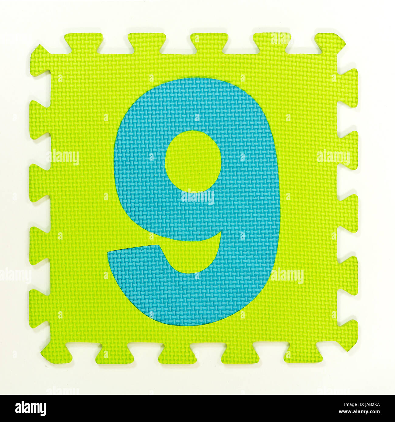 Number Puzzle Pieces on White Background Stock Photo - Alamy