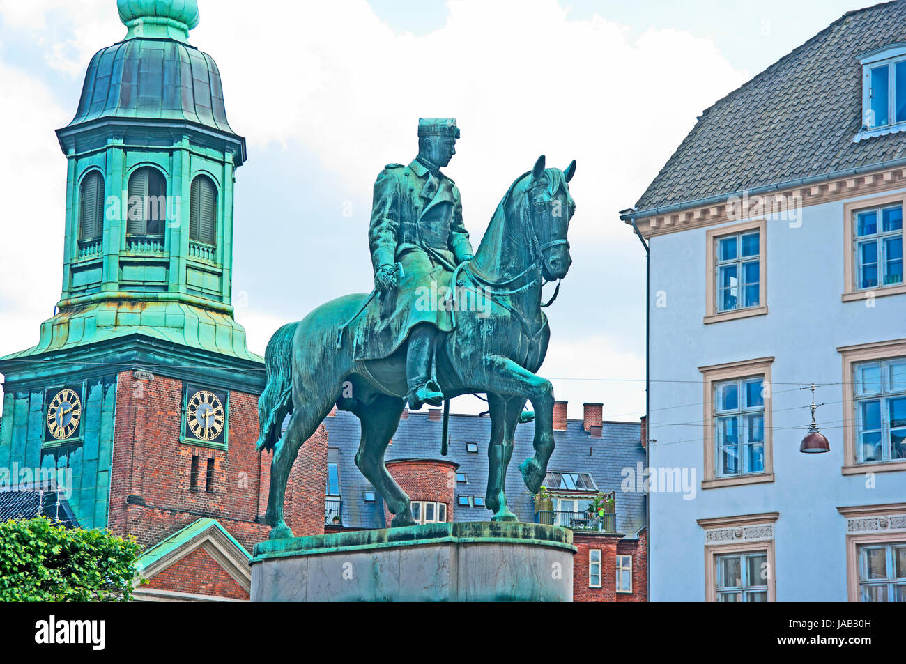 King Christian X Equestrian Statue, Copenhagen, Denmark, Stock Photo
