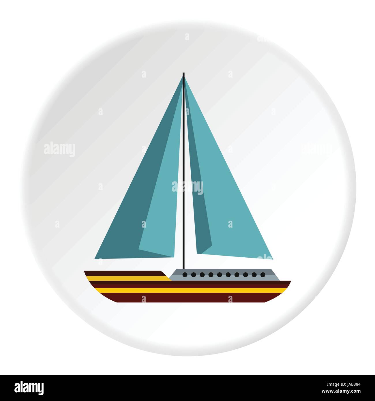 Sea yacht icon. Flat illustration of sea yacht vector icon for web ...