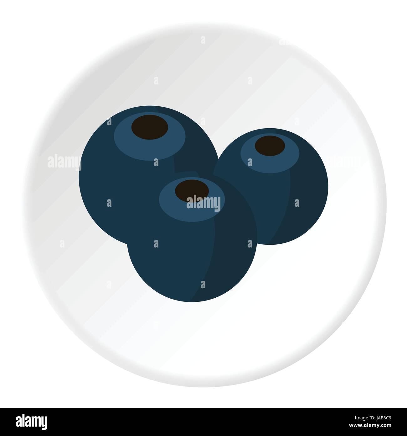Blueberries icon flat illustration hi-res stock photography and images ...