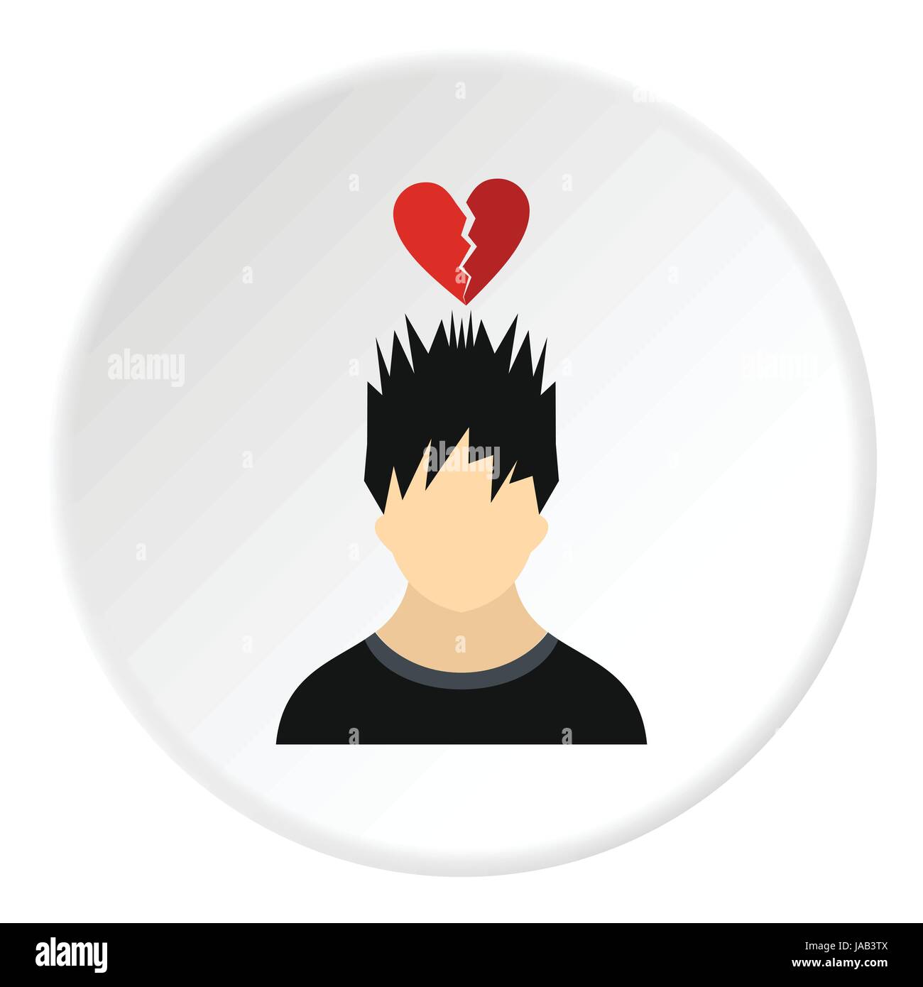 Male avatar and broken heart icon. Flat illustration of male avatar and broken  heart vector icon for web Stock Vector Image & Art - Alamy