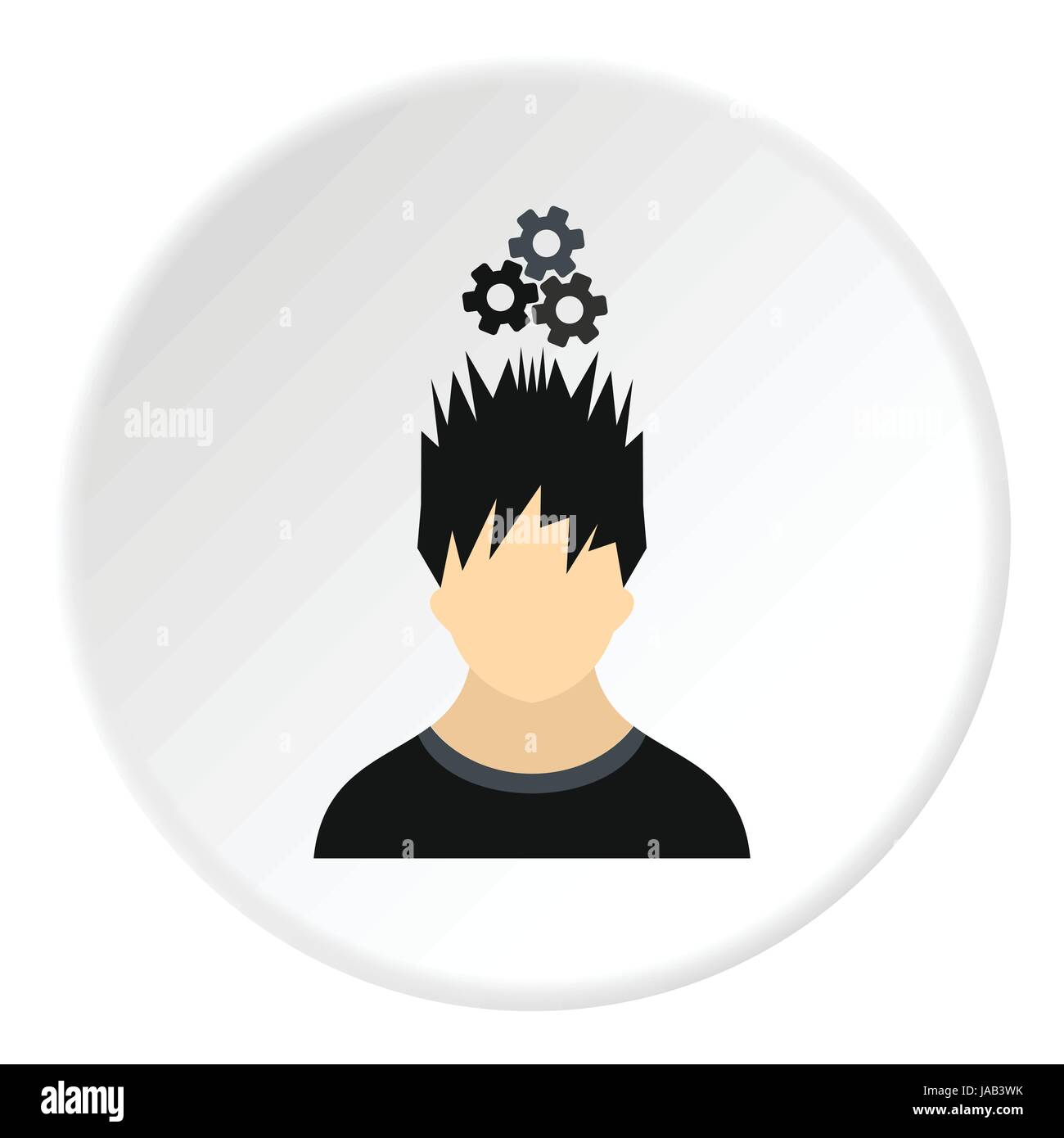 Male avatar and gear icon. Flat illustration of male avatar and gear ...