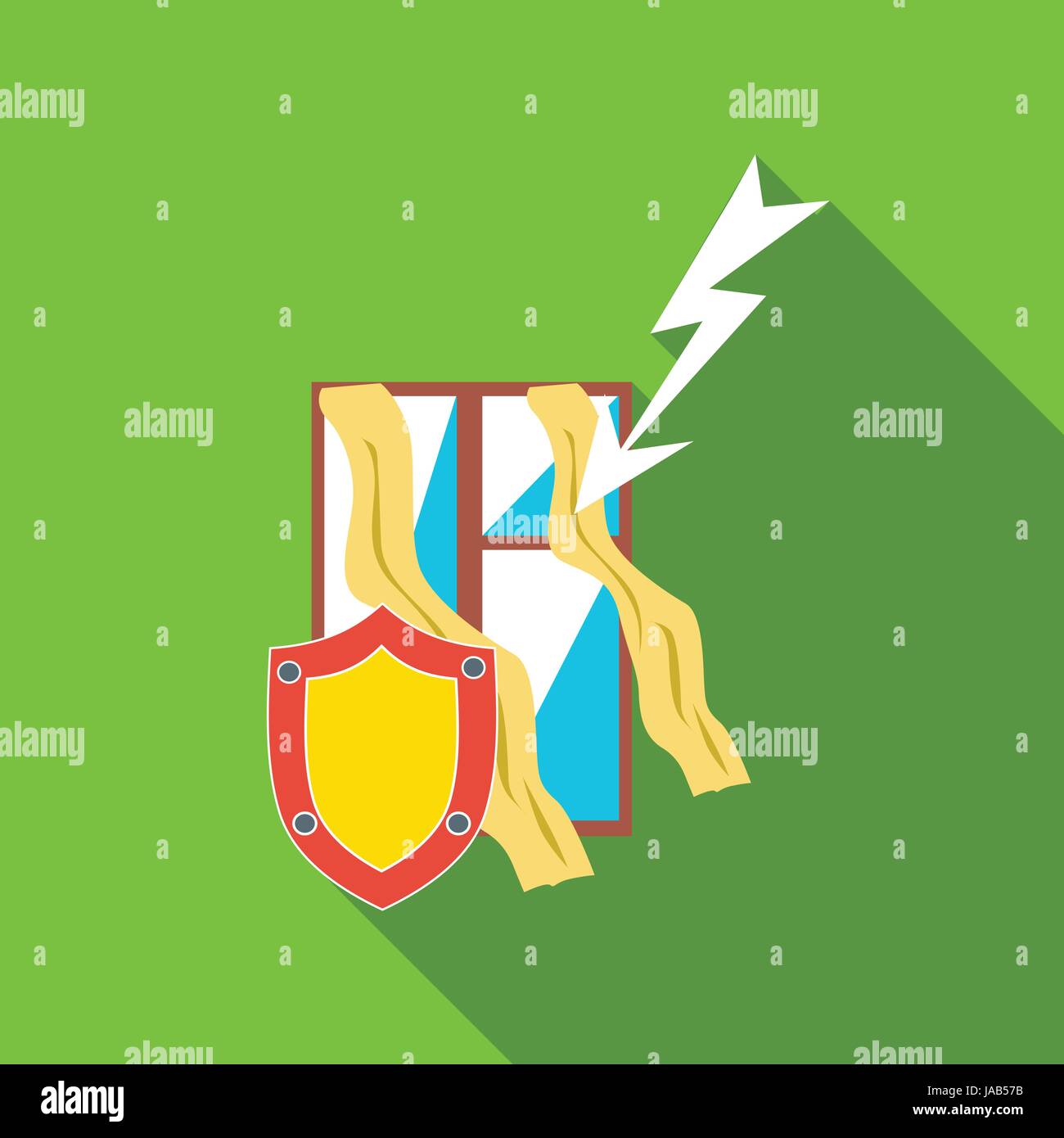 Protecting home from lightning icon. Flat illustration of protecting home from lightning vector icon for web Stock Vector