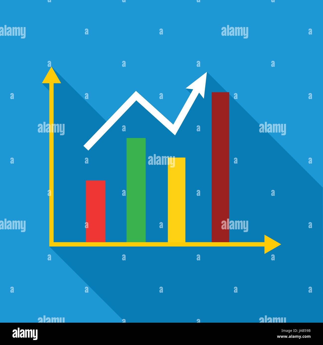 Growth chart icon. Flat illustration of growth chart vector icon for ...