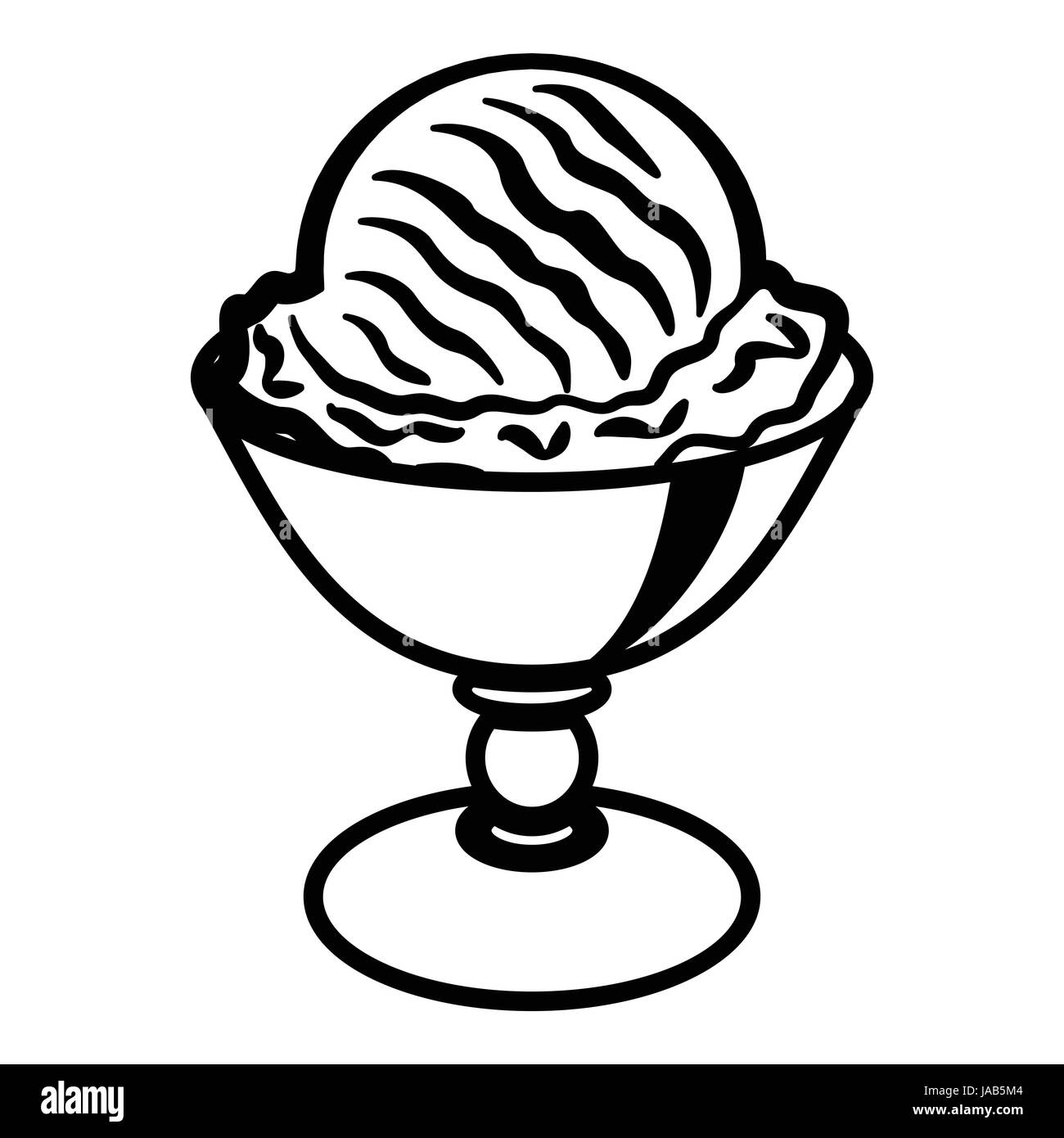 Ice cream ball in cup icon. Outline illustration of ice cream ball in