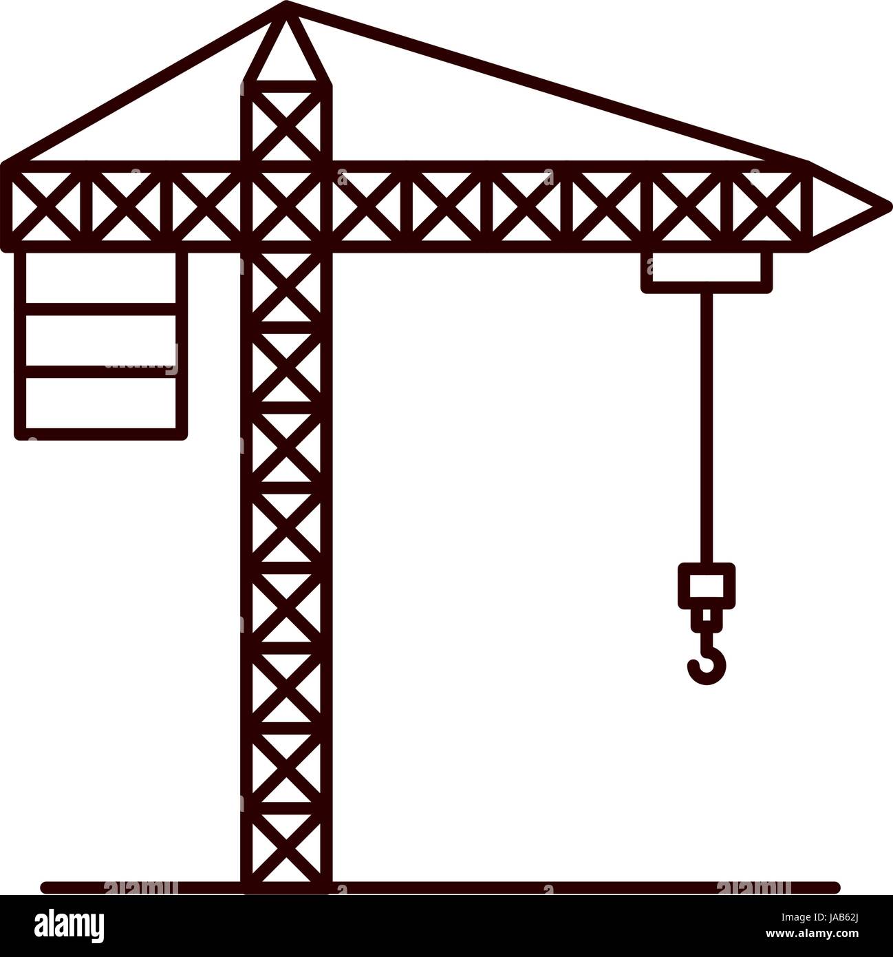 Black outline of a high tower crane. For an article about building or  selling a home Stock Vector Image & Art - Alamy