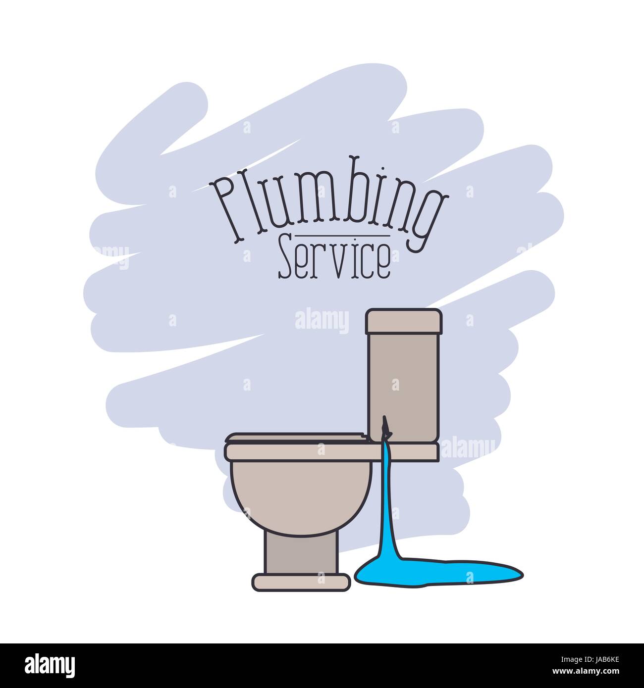scene of side view sanitary dripping plumbing service Stock Vector