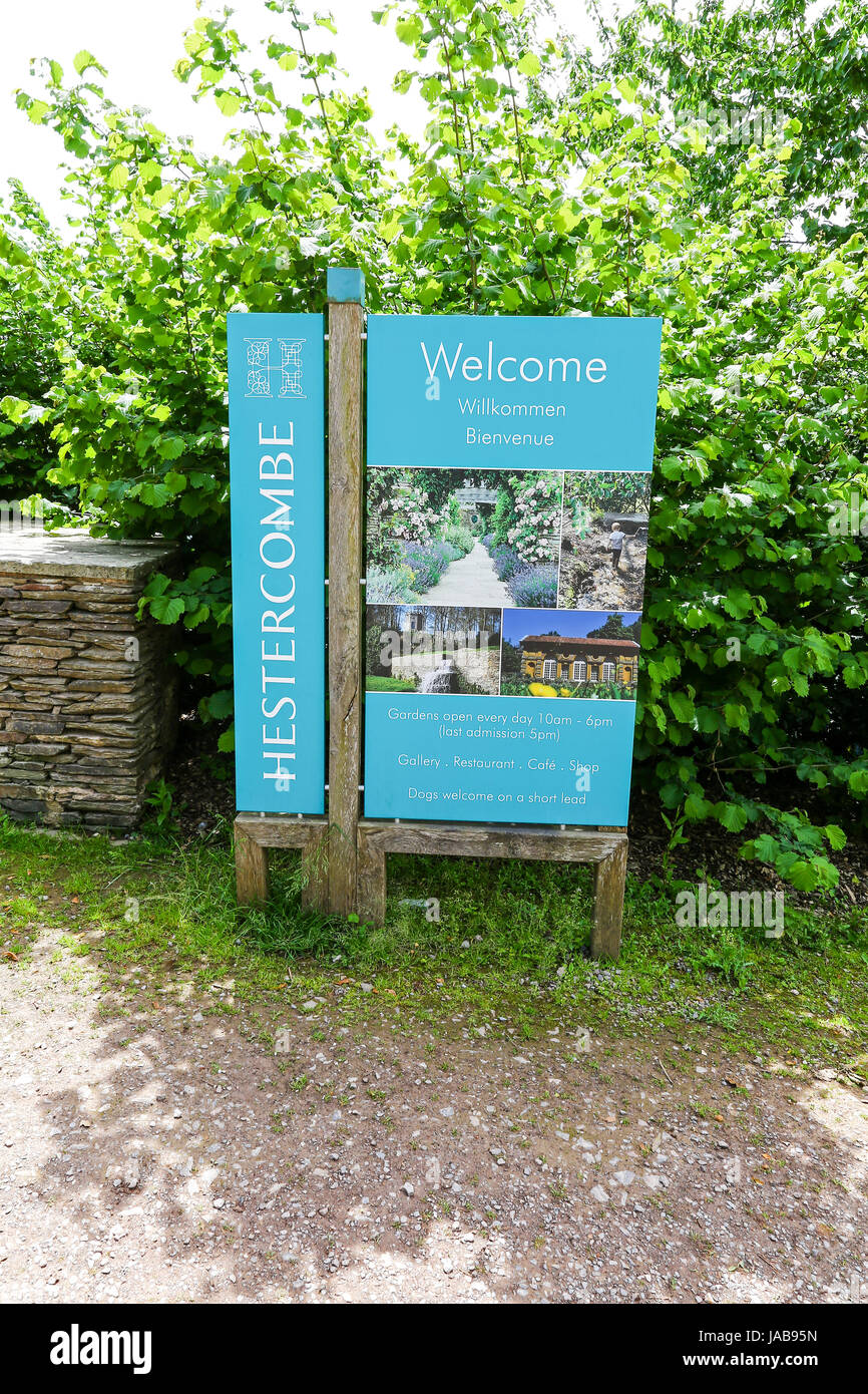 Sign at the entrance to House and Gardens West Monkton