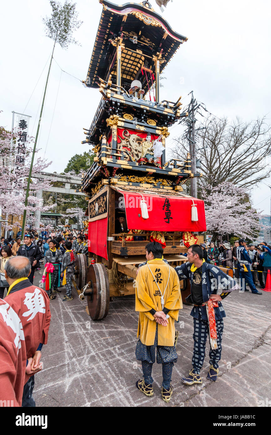 Inuyama festival in Japan. Dashi float, aka yama or yatai, standing by