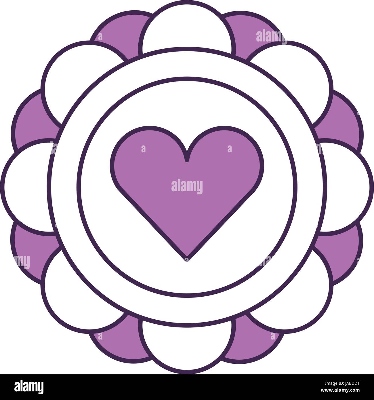 sticker with heart icon Stock Vector Image & Art - Alamy