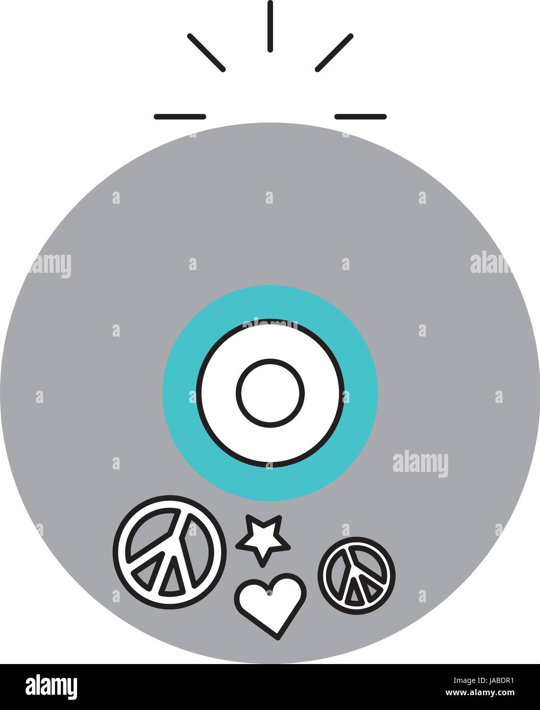 hippie long play icon Stock Vector Image & Art - Alamy