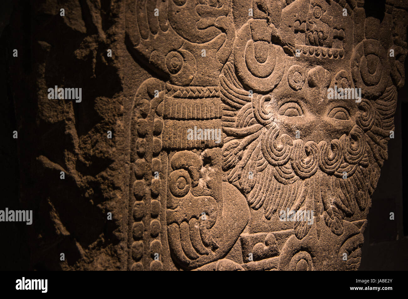 The Aztec ruins of Templo Mayor, a UNESCO World Heritage site, in Mexico City Stock Photo