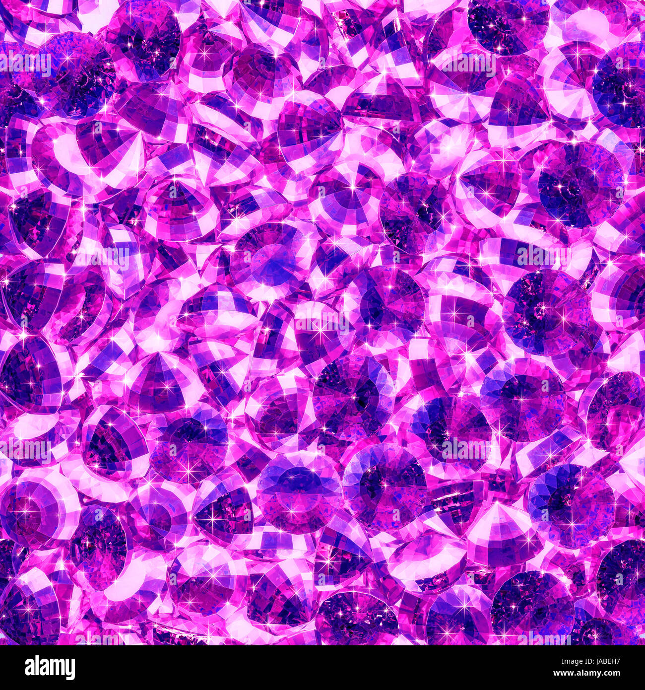 Pink diamonds background / 3D illustration of glittering pink ...