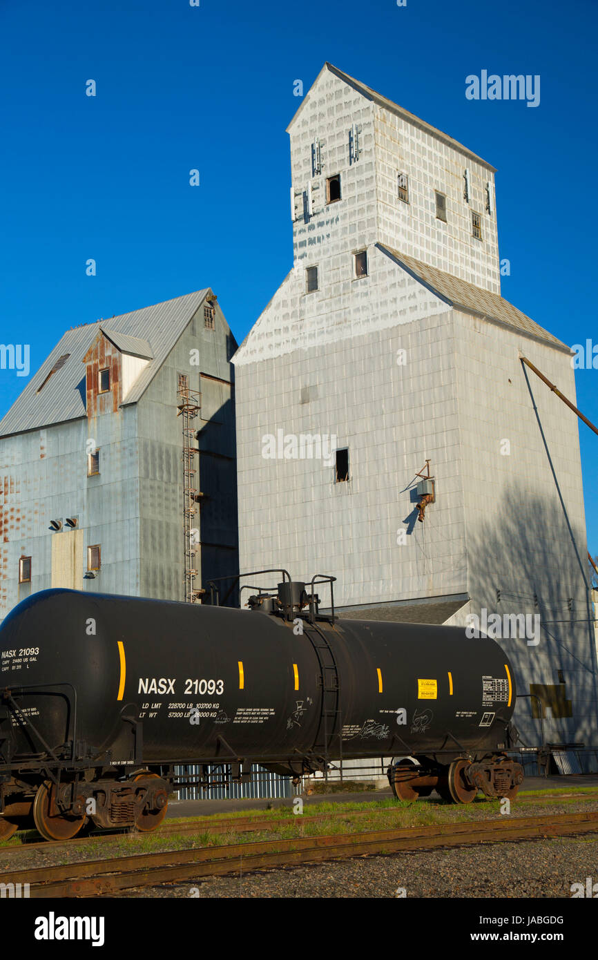 Grain elevator, Mount Angel, Oregon Stock Photo Alamy