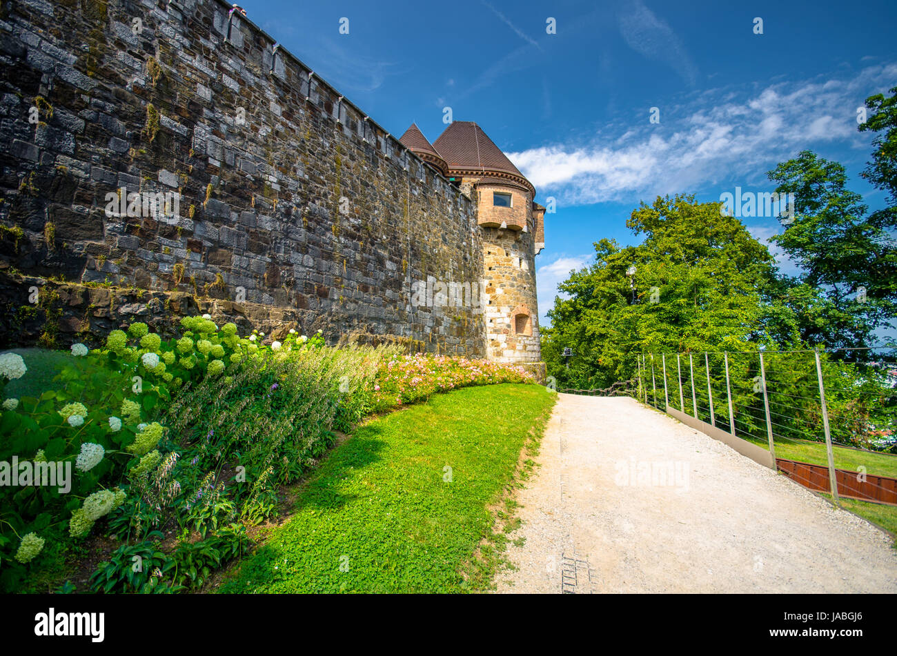 Ljubljana castle - Ljubljanski grad, Slovenia, Europe. Stock Photo