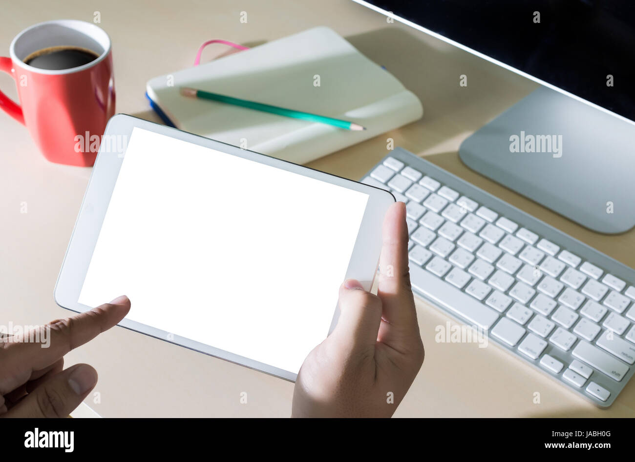 Photo Using Tablet Female using tablet green screen hi-res stock photography and images ...