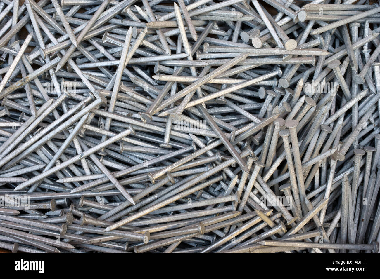 Nails close up, construction background Stock Photo