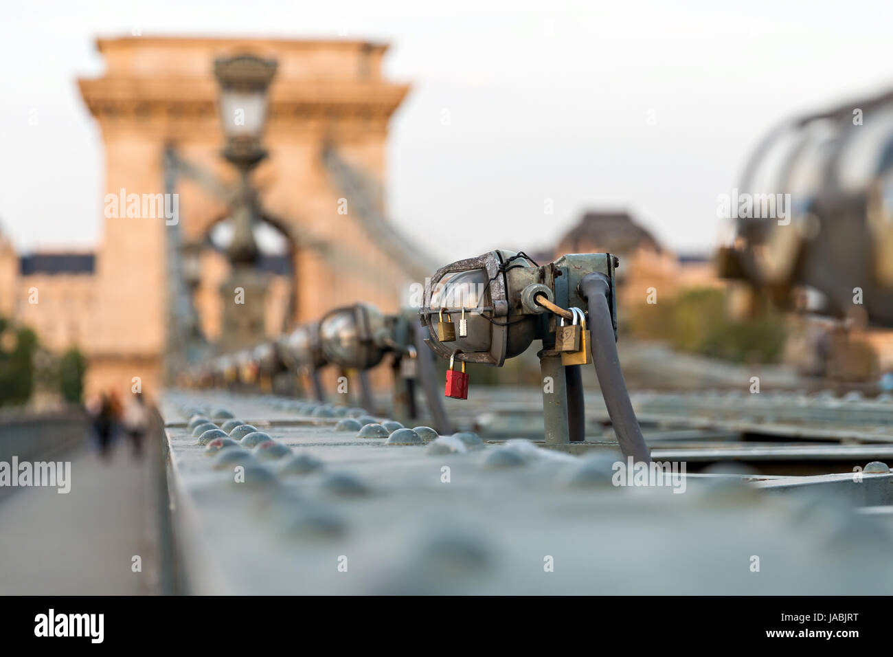 padlocks on chain bridge in Budapest Stock Photo Alamy