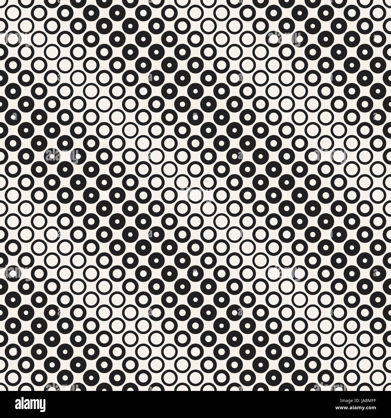 Abstract black and white ring pattern background. Seamless geometric ...