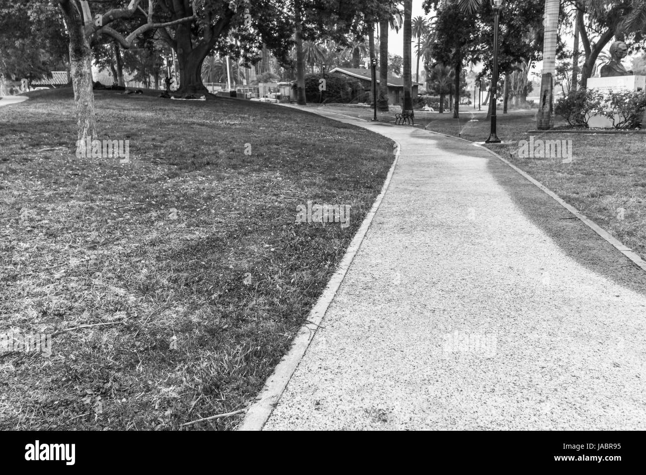 Empty park and path Black and White Stock Photos & Images - Alamy