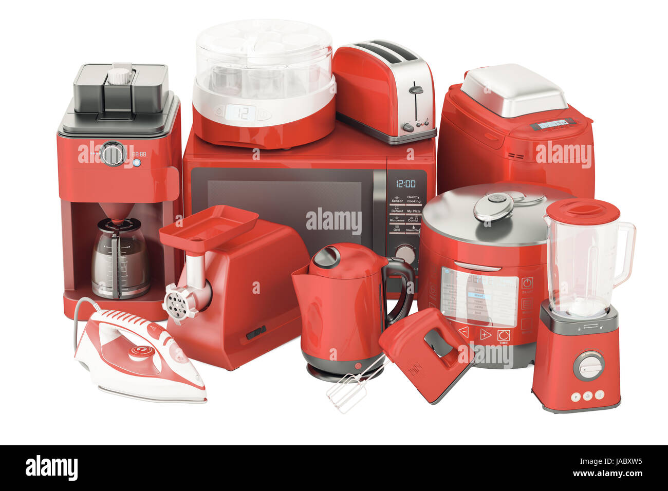 https://c8.alamy.com/comp/JABXW5/set-of-red-kitchen-home-appliances-toaster-kettle-coffeemaker-iron-JABXW5.jpg