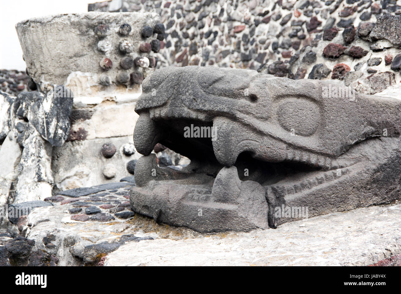The Aztec ruins of Templo Mayor, a UNESCO World Heritage site, in Mexico City Stock Photo