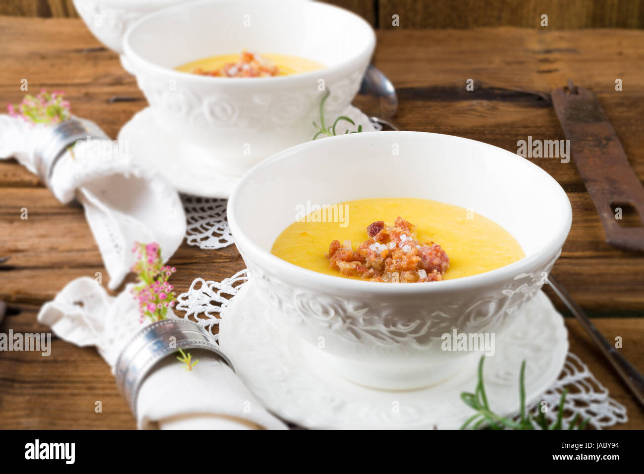 Cream soup of potato Stock Photo - Alamy
