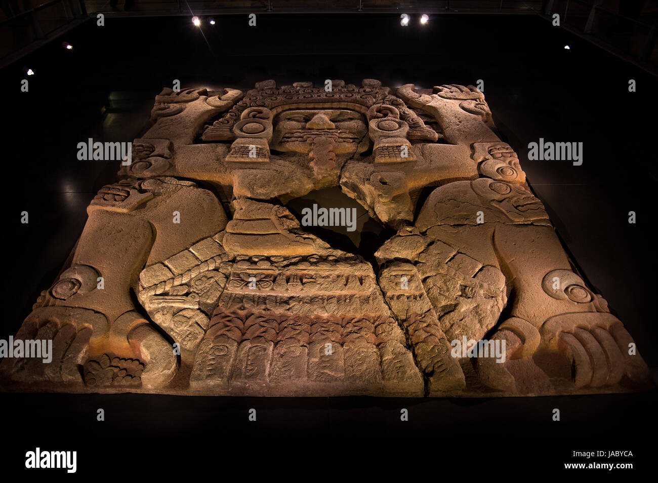 The Aztec ruins of Templo Mayor, a UNESCO World Heritage site, in Mexico City Stock Photo