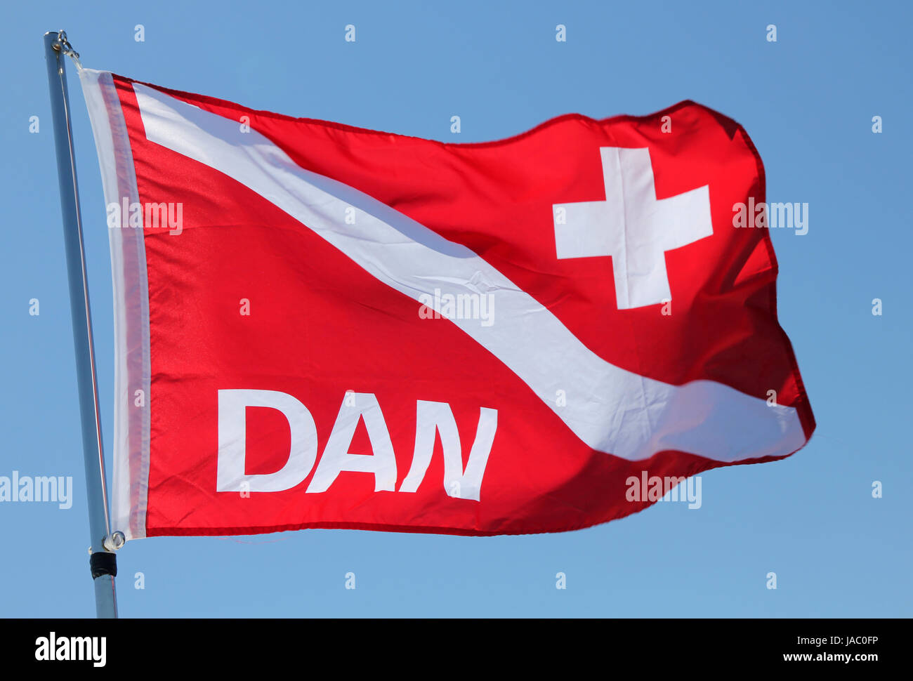 DAN divers warning flag Stock Photo