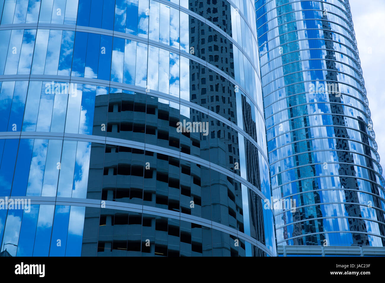 Houston Texas downtown mirror buildings detail in blue Stock Photo Alamy