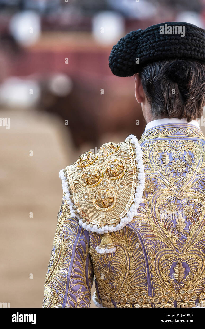 Detail of bullfighter dress or called in spanish 'traje de luces' , Spain Stock Photo
