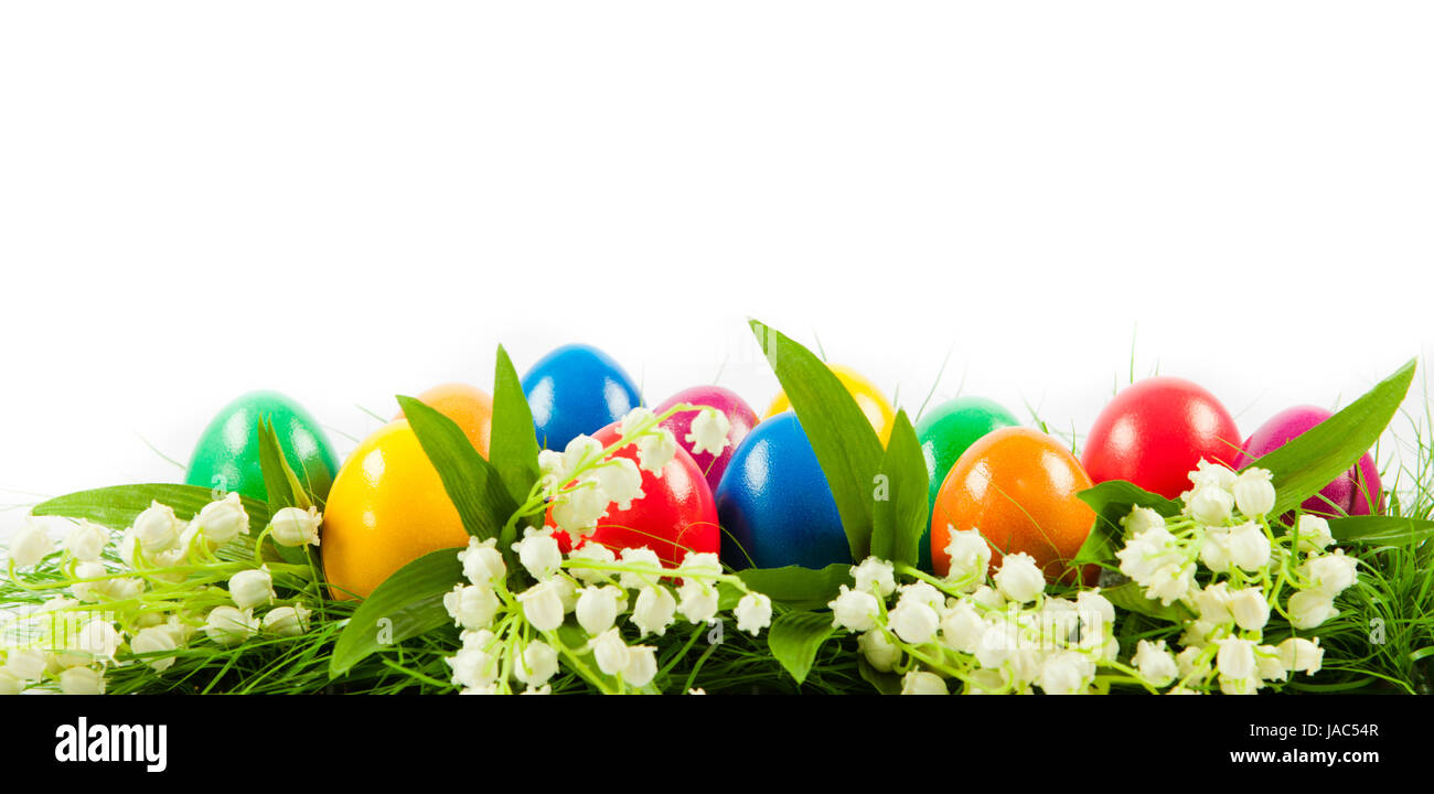 Easter eggs in Fresh Green Grass Stock Photo - Alamy