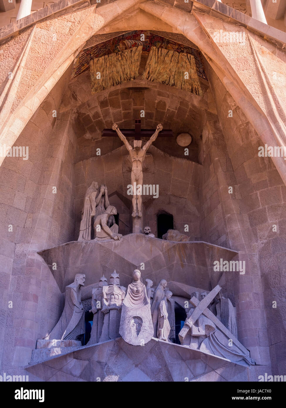 Field recording of the Sagrada Familia in Barcelona, Spain, Aussenaufnahme der Sagrada Familia in Barcelona, Spanien Stock Photo