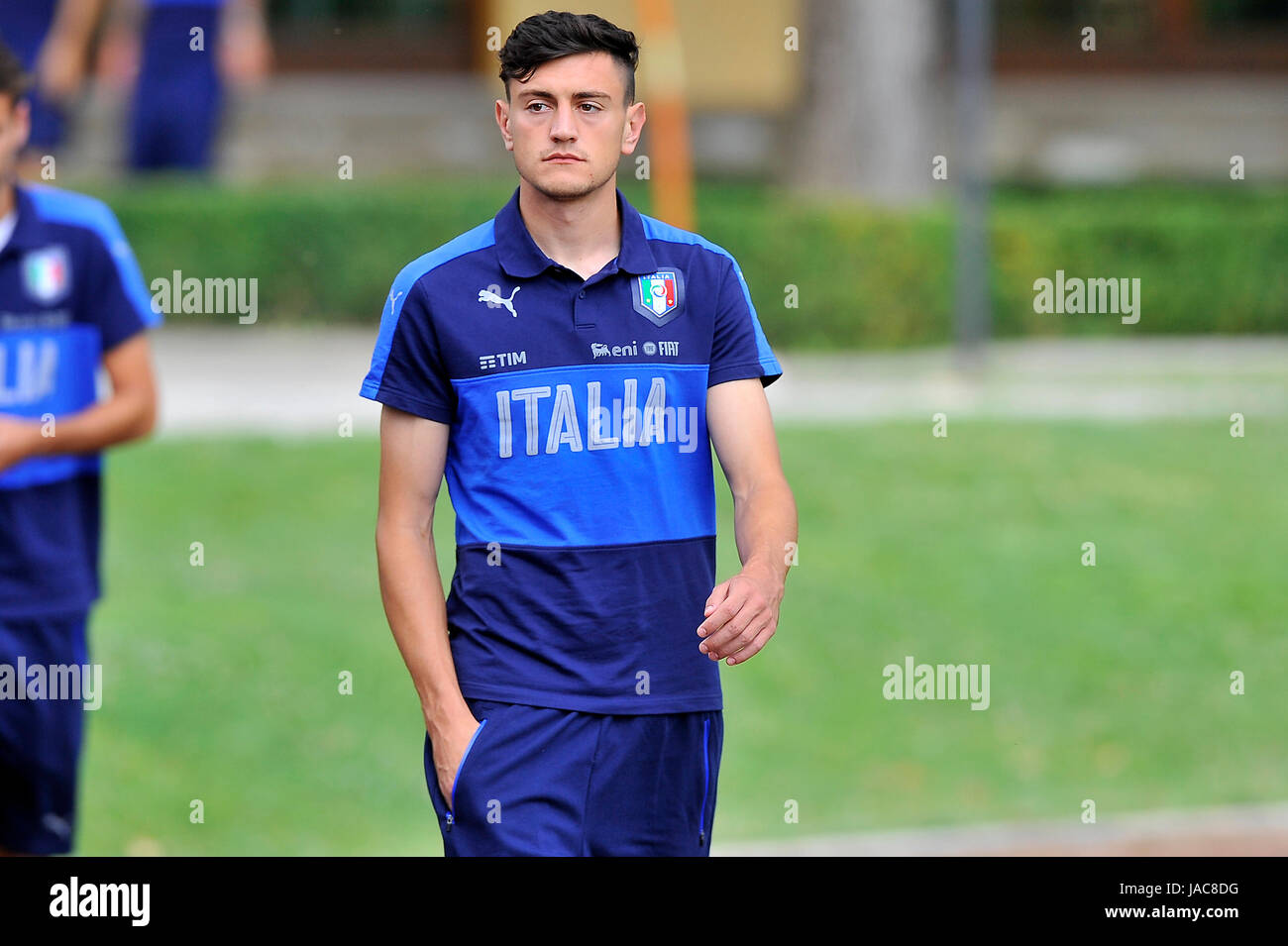 Florence, Italy. 05th June, 2017. Italy's player Alex Ferrari during the training session at the Coverciano Training Center. The Italian national team will face in a friendly match the Uruguay national team in Nice on 7th June 2017 and Liechtenstein in Udine on 11th June 2017, match valid for FIFA World Cup Russia 2018 Qualifiers Europe Group G. Credit: Giacomo Morini/Pacific Press/Alamy Live News Stock Photo