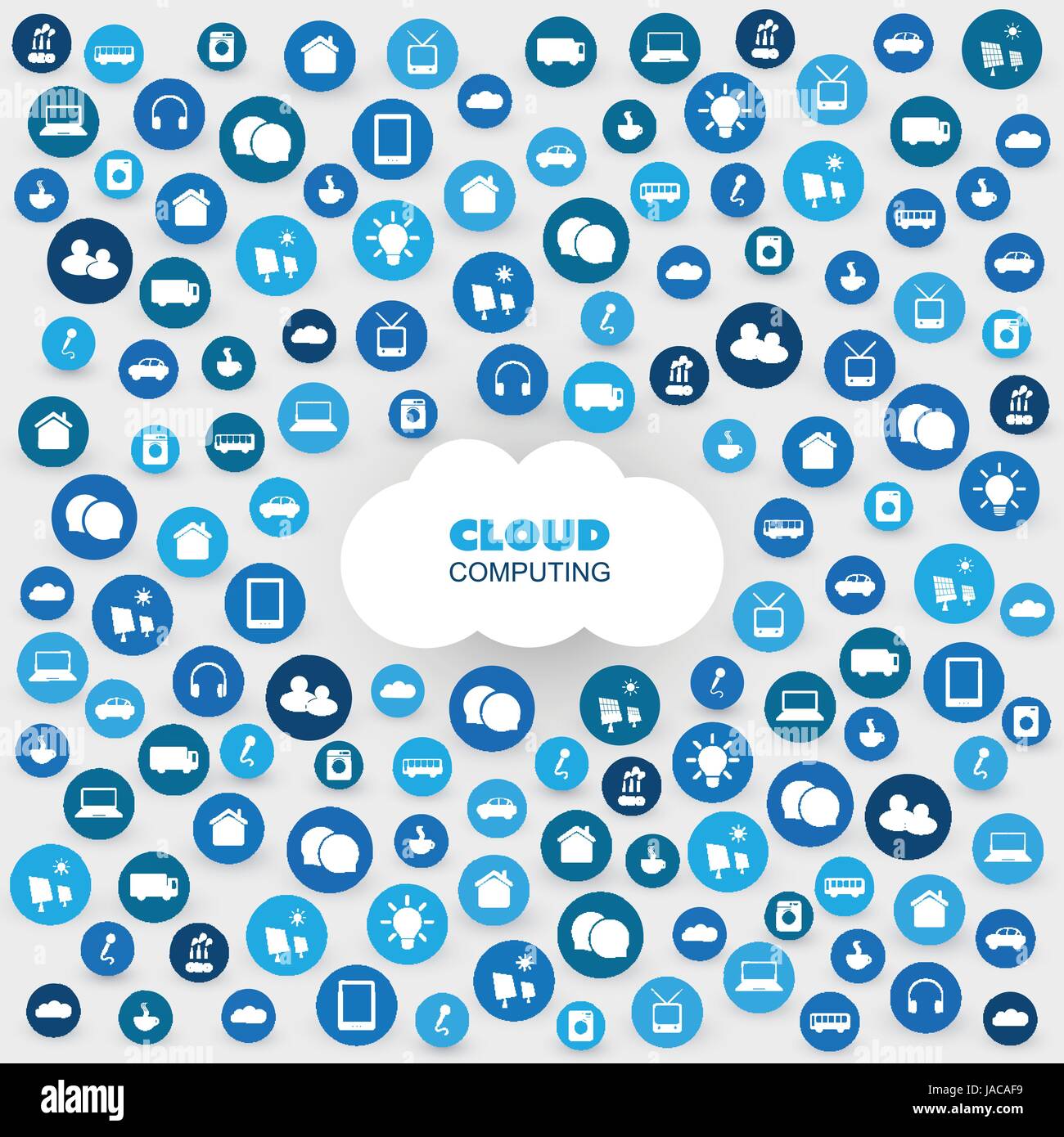 Cloud Computing Design Concept with Icons - Digital Network Connections ...