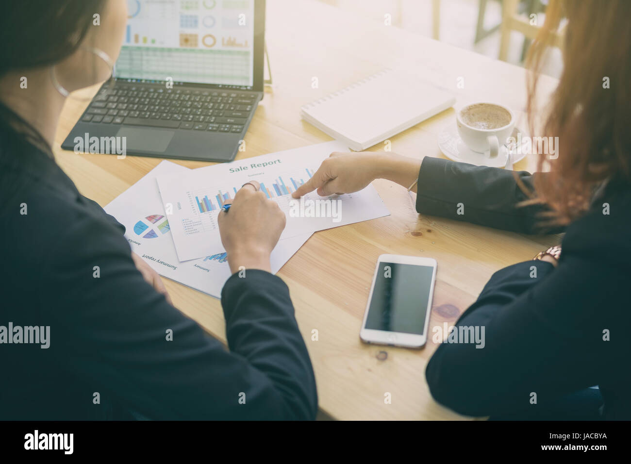 Teamwork business cooperation success concept,working on desk with ...