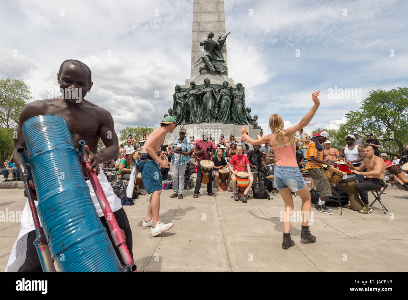 Montreal, 4 June 2017: Montreal's Tam Tam Festival, every sunday on Mount-Royal Stock Photo