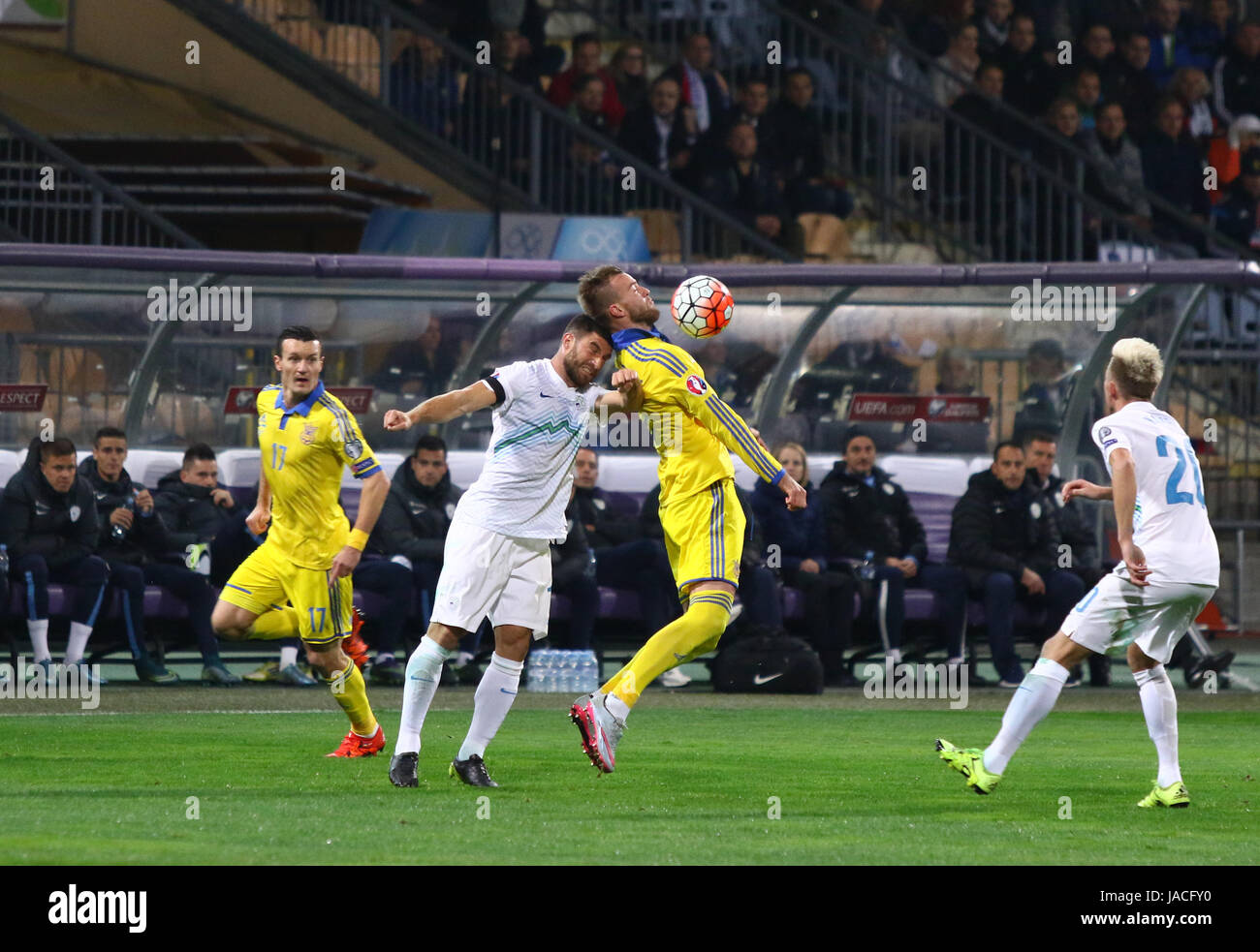 Slovenian national football team match hires stock photography and