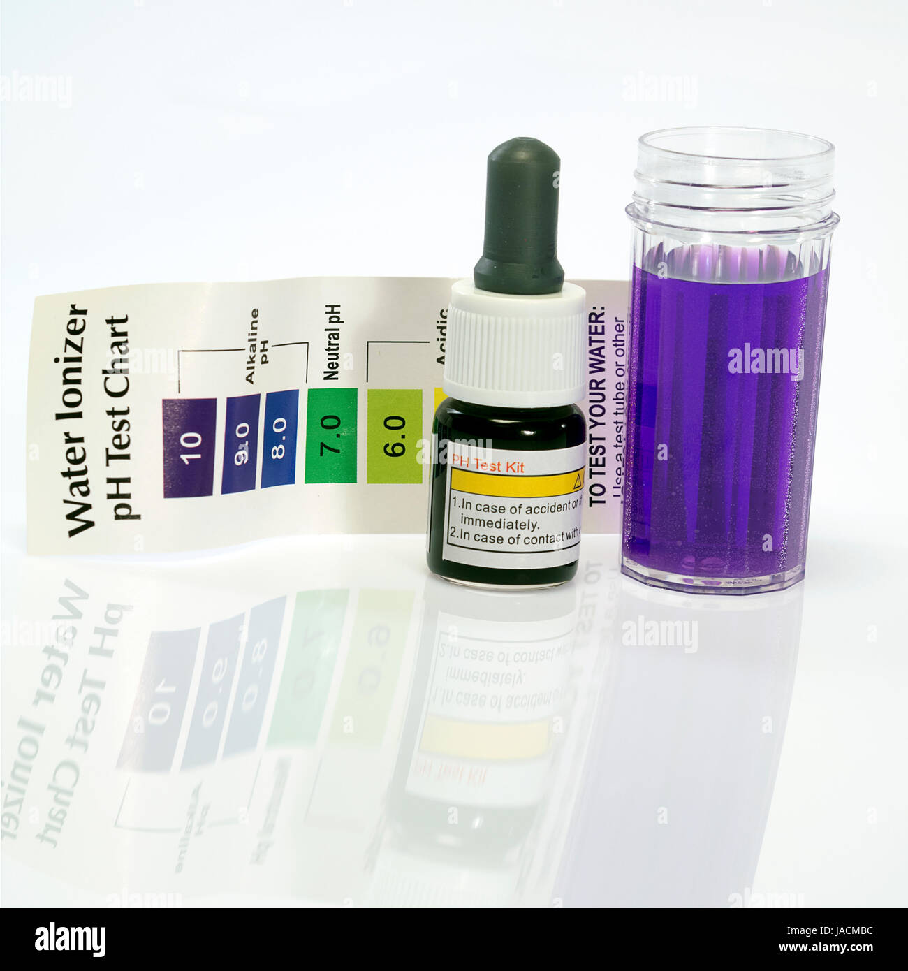 Alkaline water test ph reagent with purple color Stock Photo Alamy