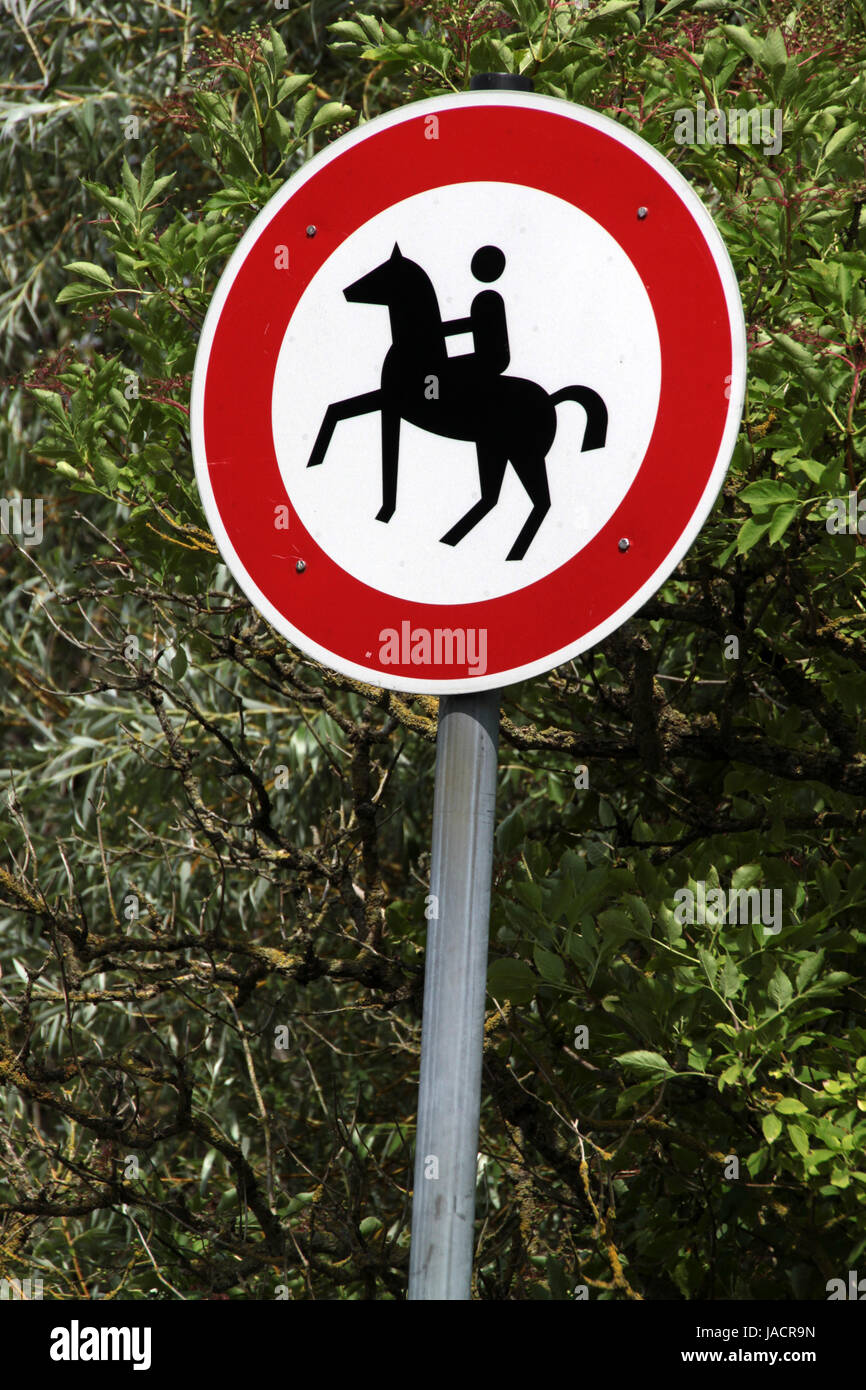 Weg für Reiter verboten Stock Photo