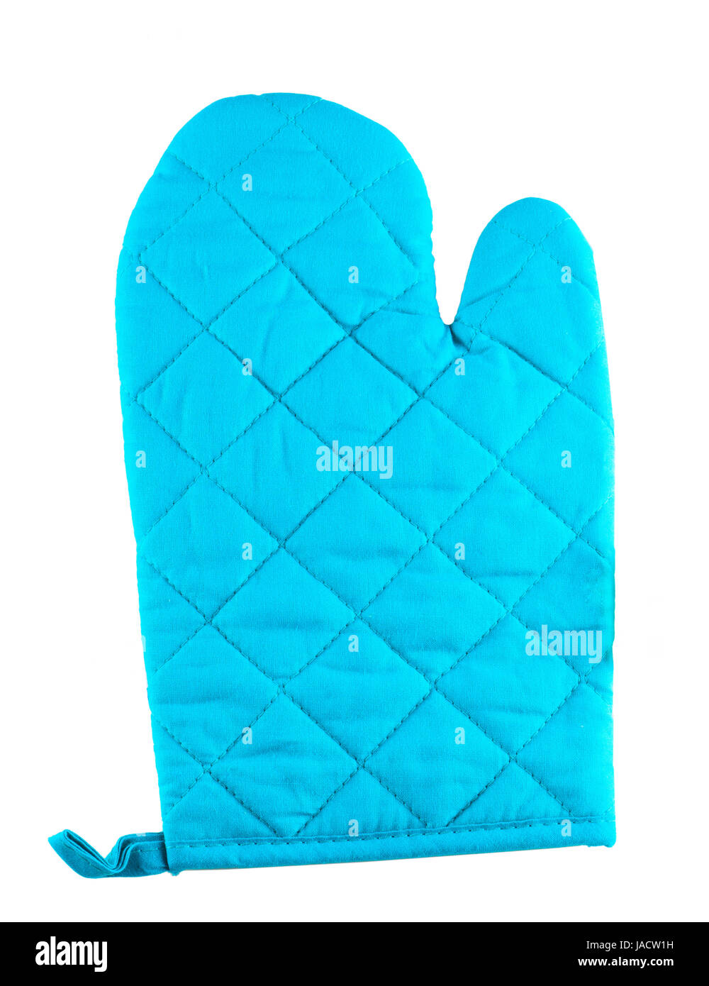 Blue oven mitt isolated over white background Stock Photo