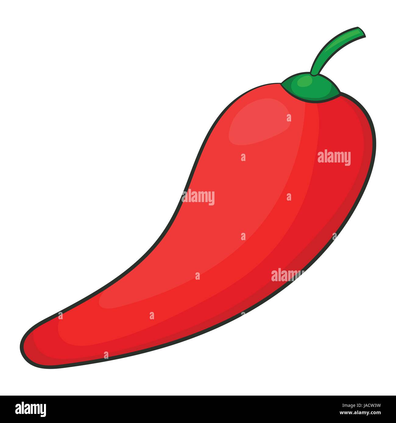 Red chilli pepper icon. Cartoon illustration of chilli vector icon for