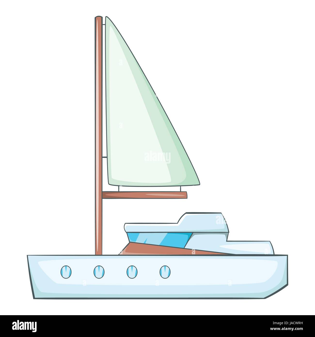 Sea yacht icon. Cartoon illustration of sea yacht vector icon for web ...