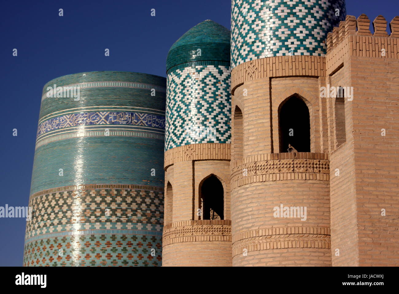towers and minarets in khiva,uzbekistan Stock Photo