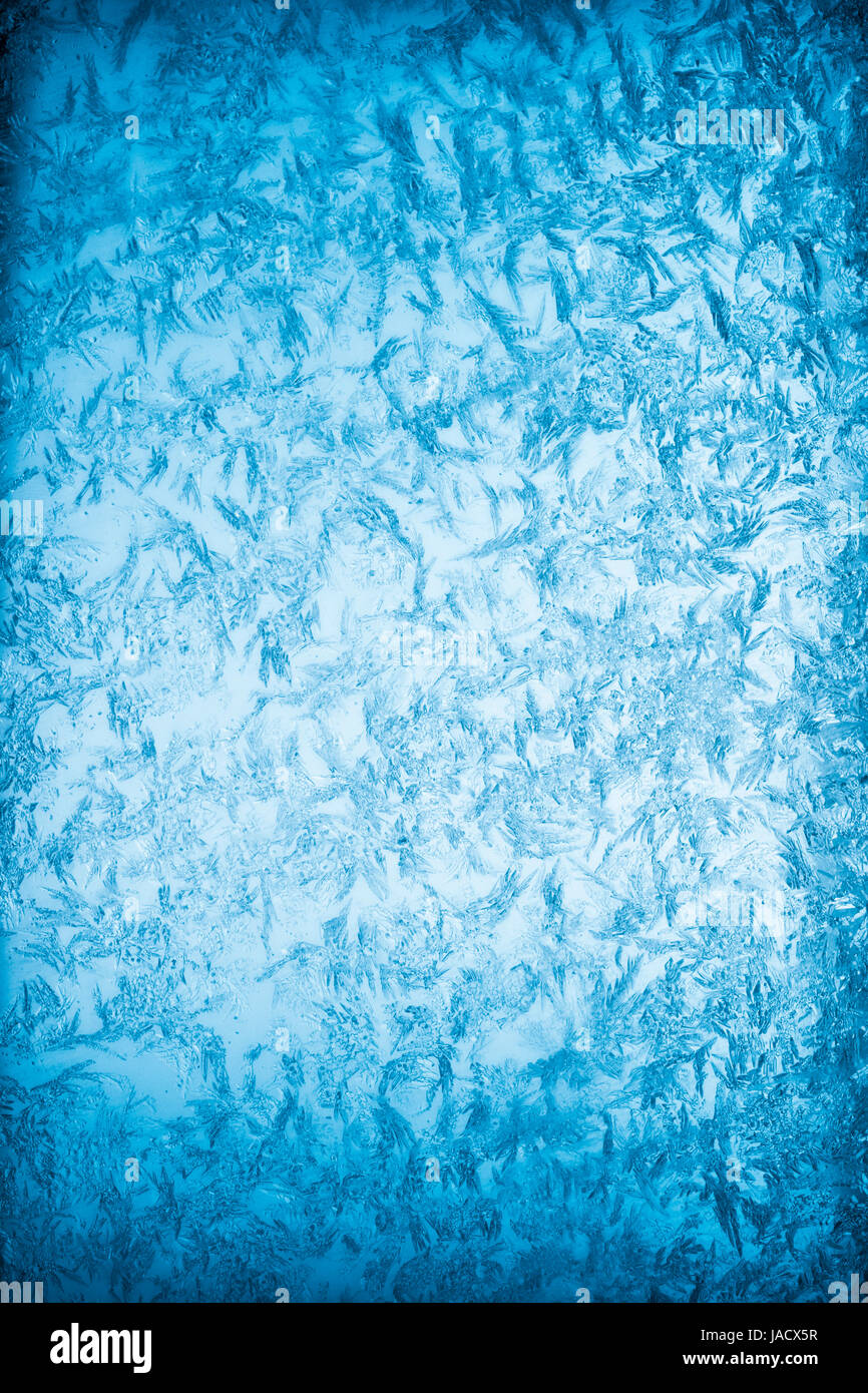 Cold blue frosty winter textured ice background Stock Photo - Alamy