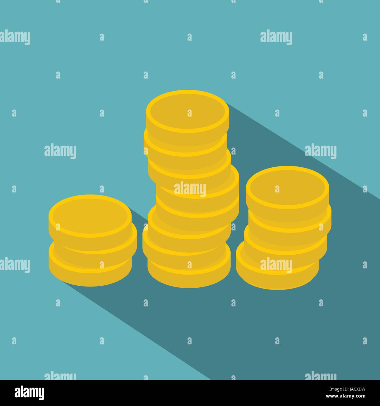 Gold coins icon. Flat illustration of gold coins vector icon for web ...