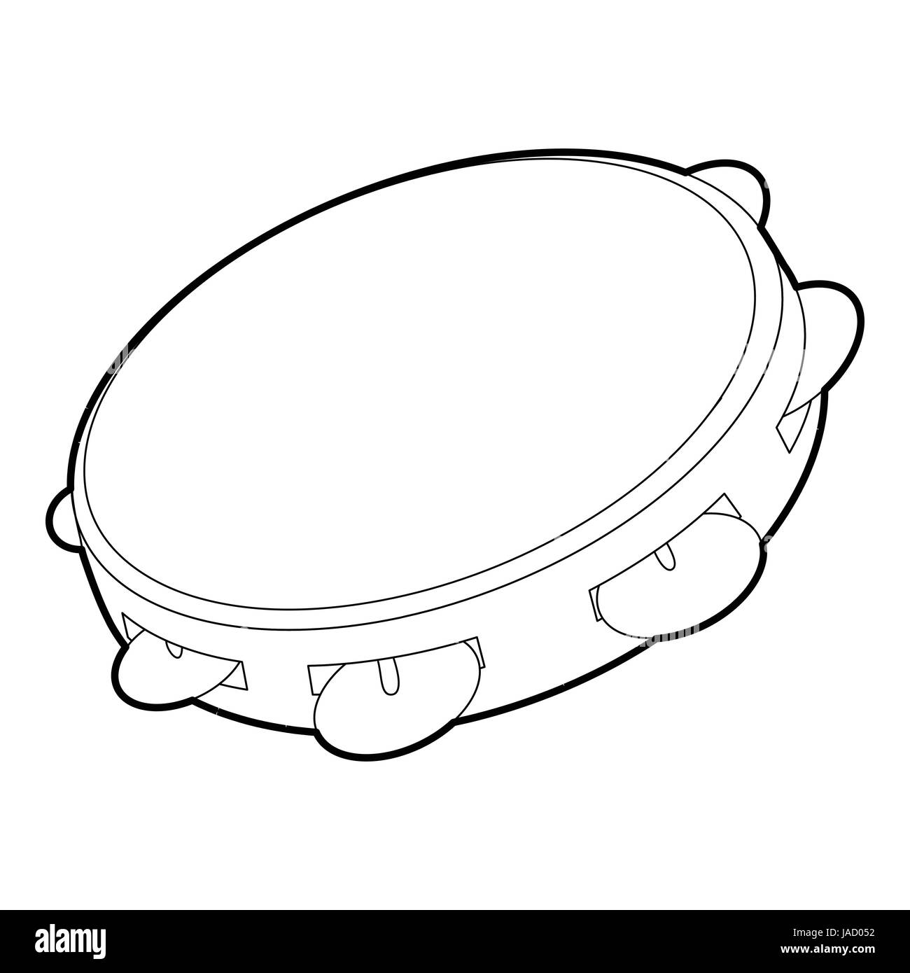 Tambourine icon. Outline isometric illustration of tambourine vector