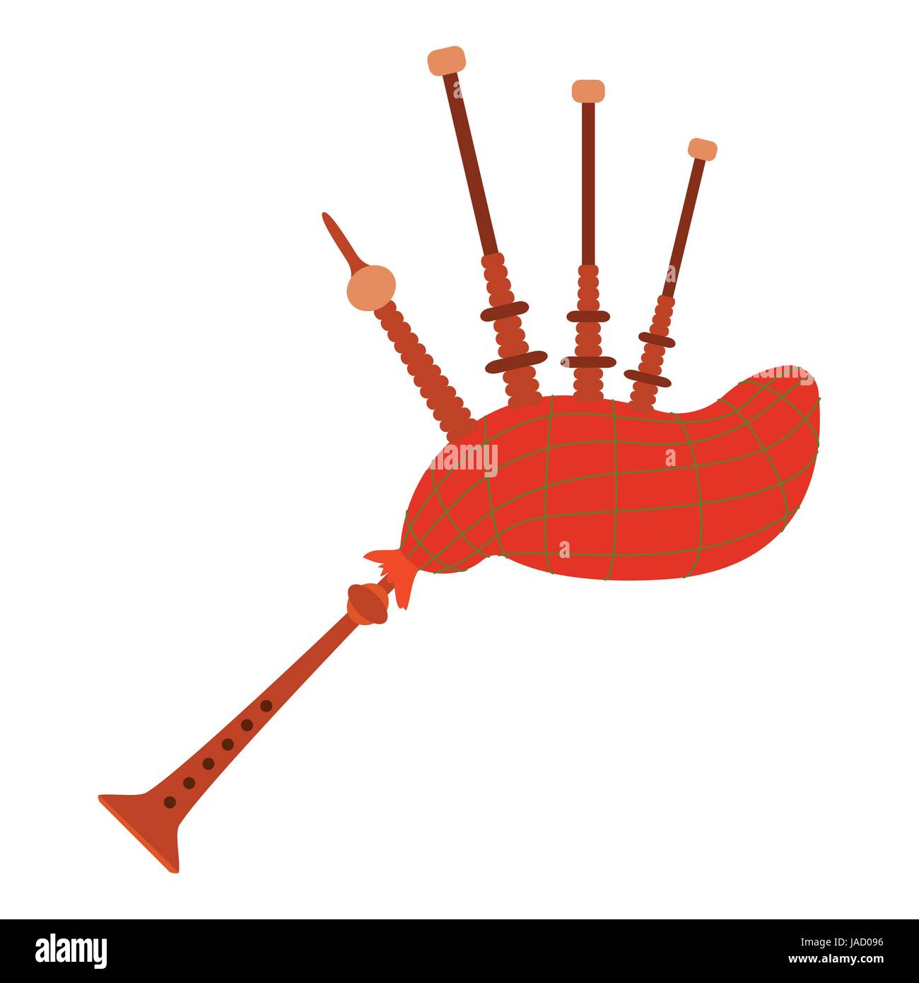Bagpipe icon. Flat illustration of bagpipe vector icon for web Stock